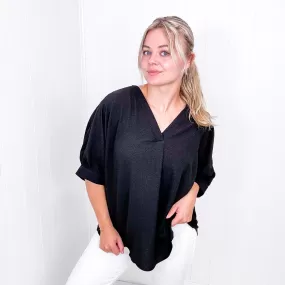 Andree By Unit Up For Anything V Neckline Blouse in Black