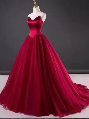 Chic Burgundy Prom Dress Popular Cheap Long Prom Dress #ER169