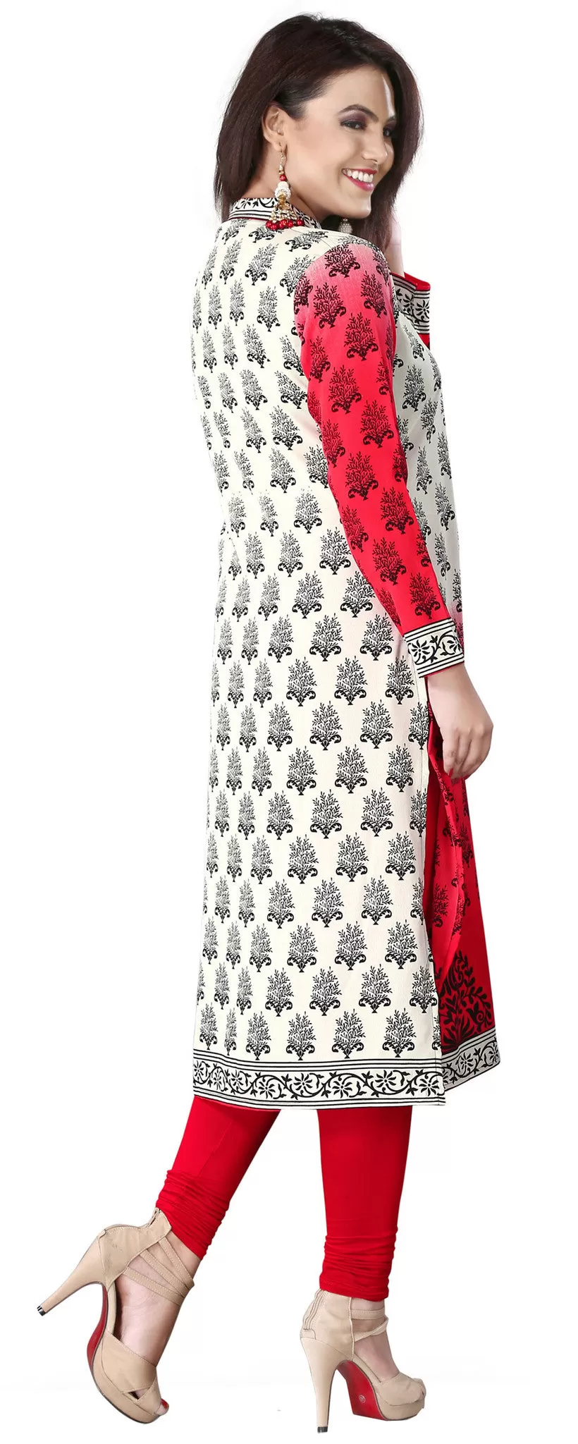 Indian Kurti Top Tunic Printed Womens Blouse India Clothes (Red)